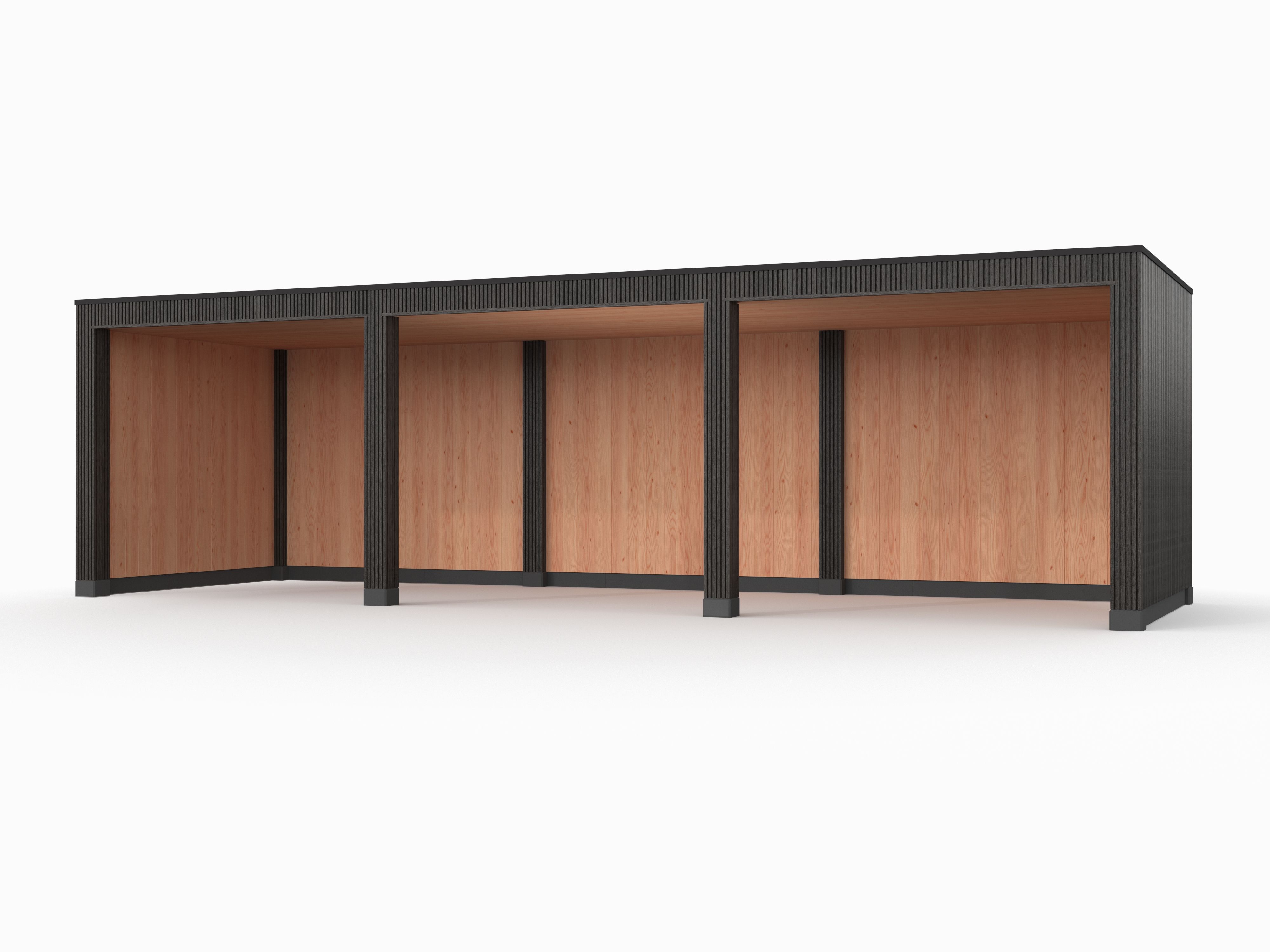 Douglas overkapping, 900 x 300, met achterwand en twee zijwanden, Westwood Rhombus Zwart - Afbeelding 1